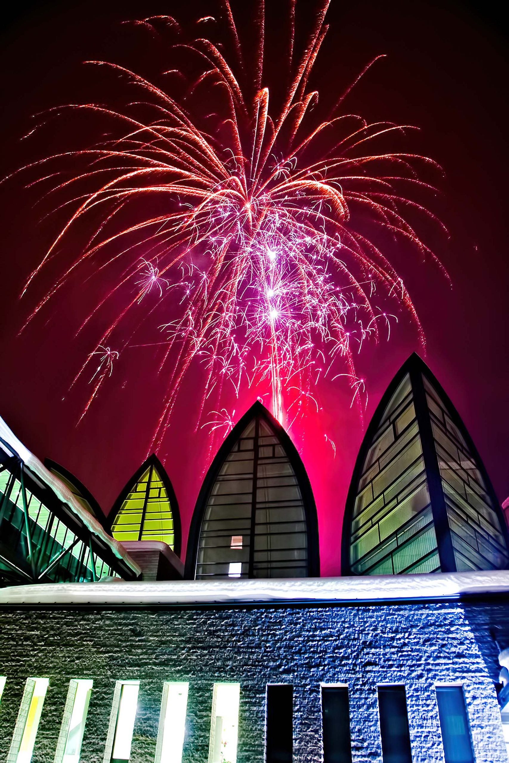 Tschuggen Grand Hotel – Arosa, Switzerland – Fireworks Over Glass Sails
