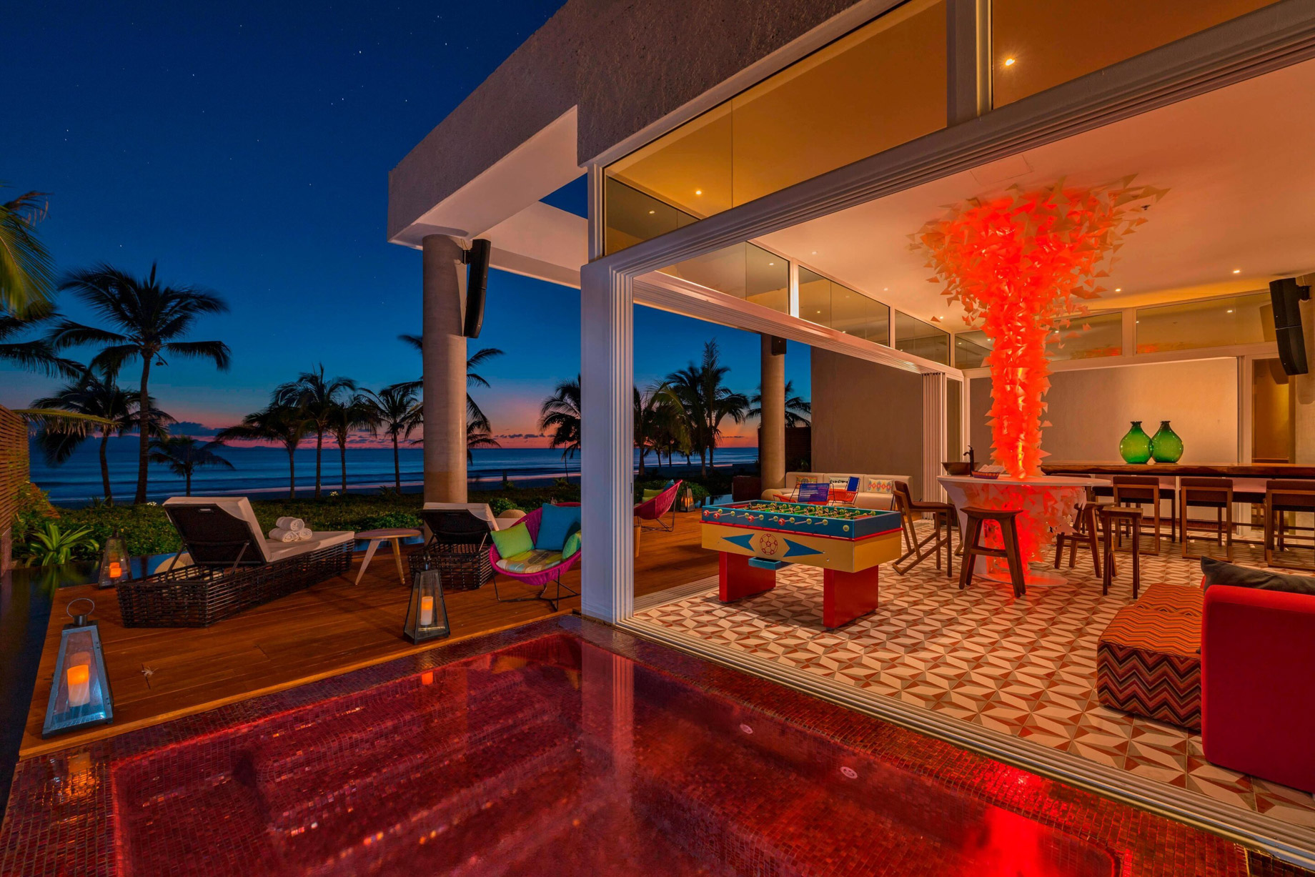 W Punta de Mita Resort – Punta De Mita, Mexico – E WOW Suite Living Room with Jacuzzi Night