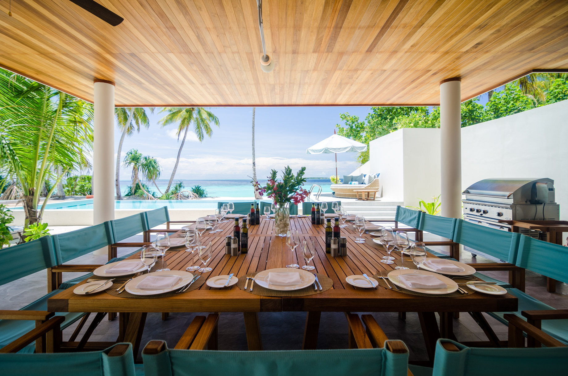 Amilla Fushi Resort and Residences – Baa Atoll, Maldives – Oceanfront Beach Residence Covered Deck