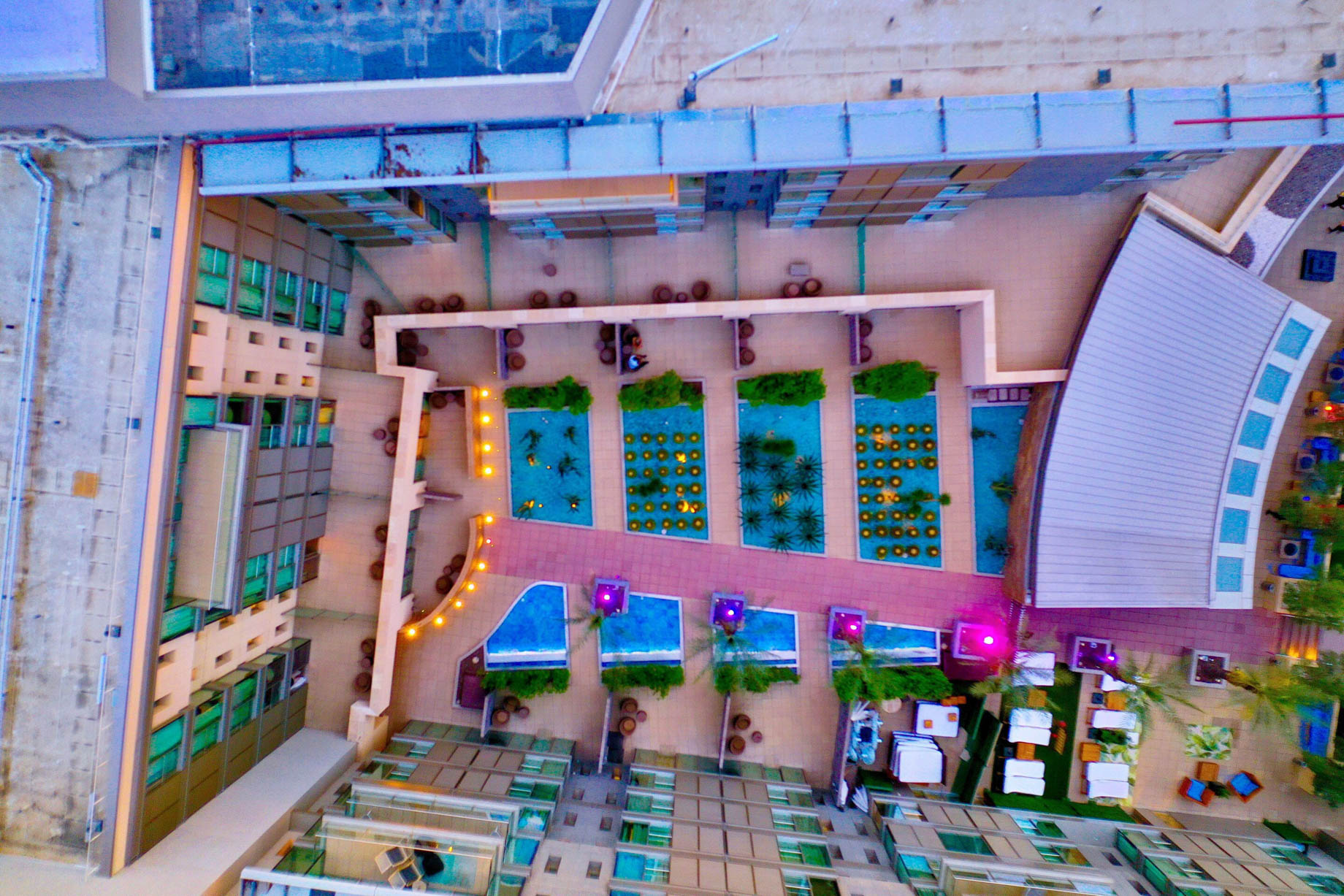 W Scottsdale Hotel – Scottsdale, AZ, USA – Hotel Overhead Aerial