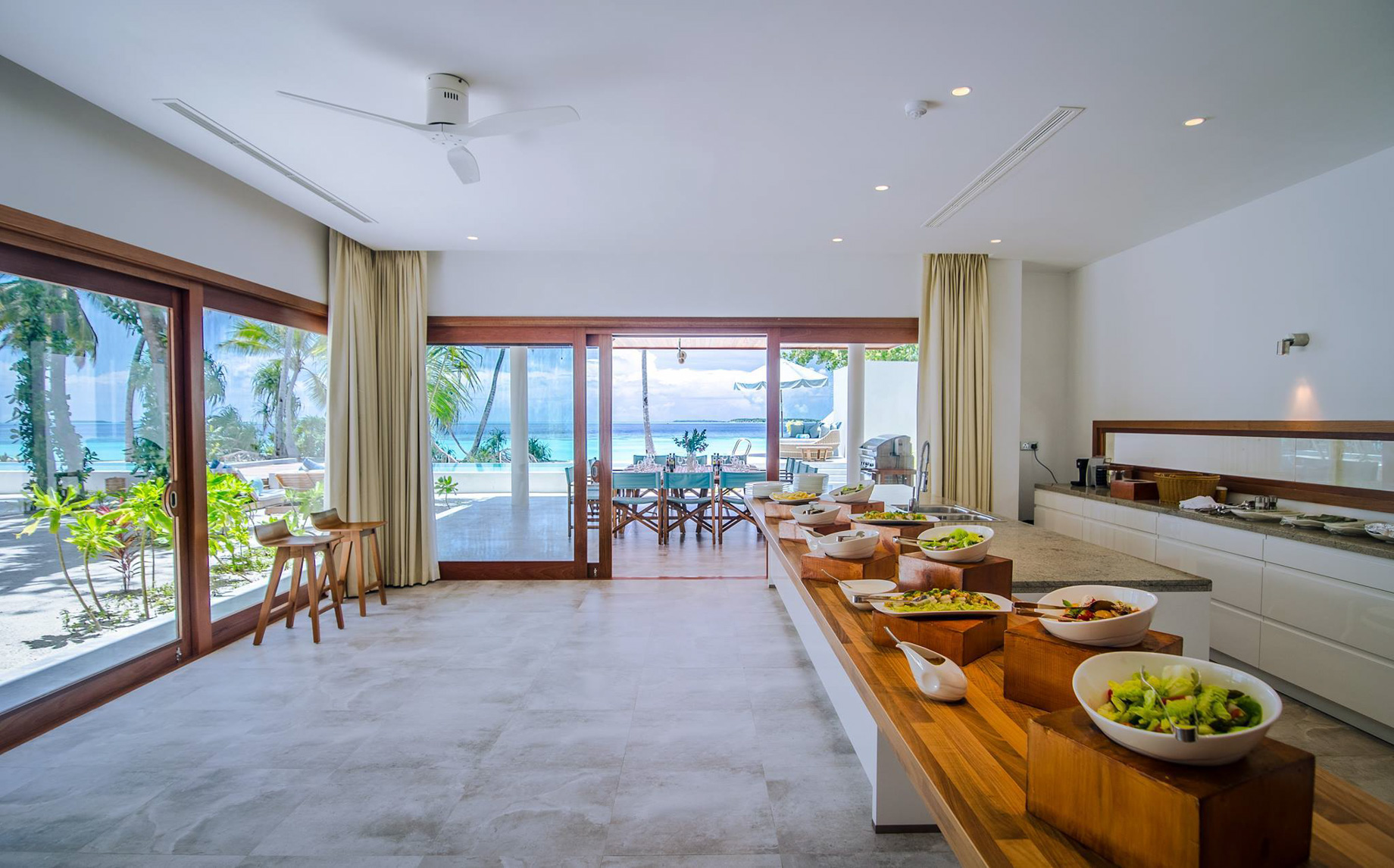 Amilla Fushi Resort and Residences – Baa Atoll, Maldives – Oceanfront Beach Residence Kitchen