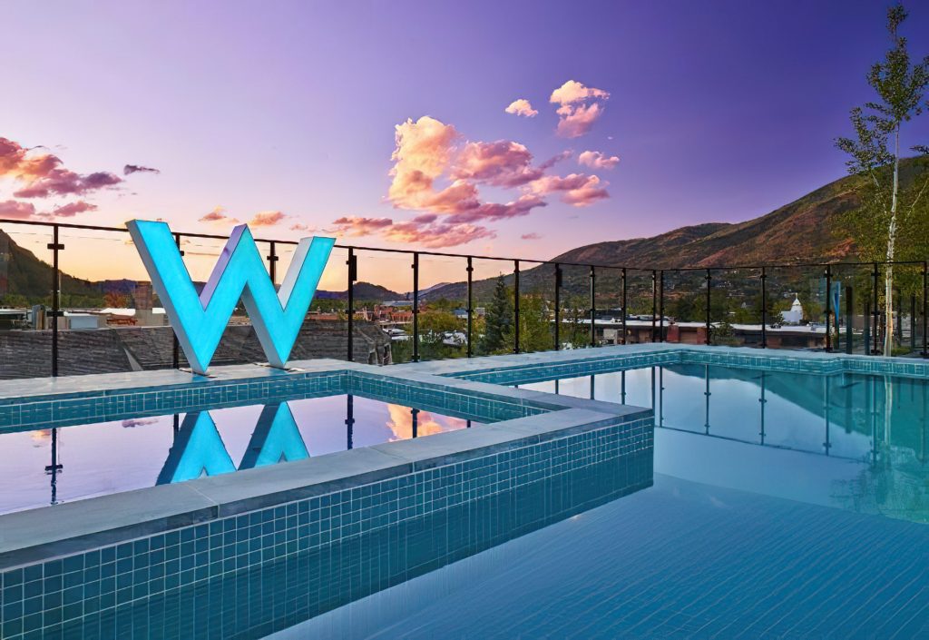 W Aspen Hotel - Aspen, CO, USA - W Pool Sunset