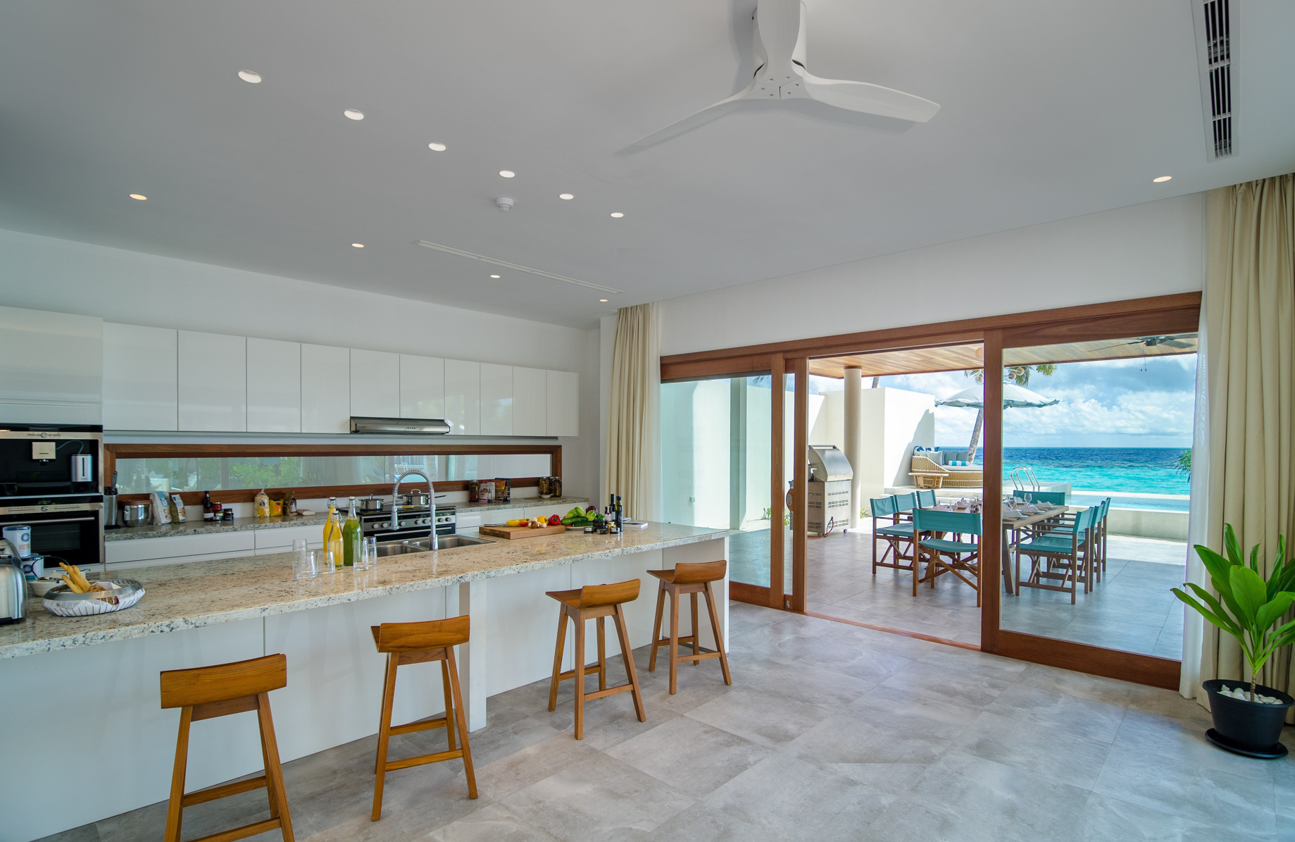 Amilla Fushi Resort and Residences – Baa Atoll, Maldives – Oceanfront Beach Residence Kitchen
