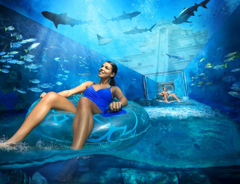 Atlantis The Palm Resort - Crescent Rd, Dubai, UAE - Aquaventure Shark Attack Underwater Slide