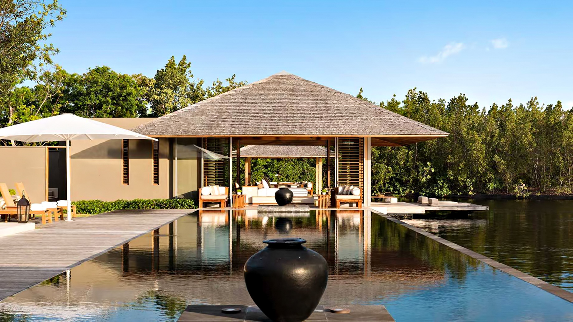 Amanyara Resort – Providenciales, Turks and Caicos Islands – 6 Bedroom Amanyara Villa Infinity Poolside Lounge