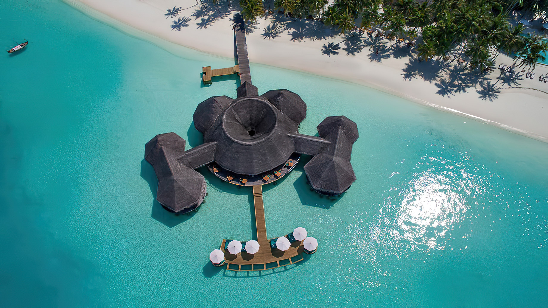 Gili Lankanfushi Resort - North Male Atoll, Maldives - Overwater Bar Aerial
