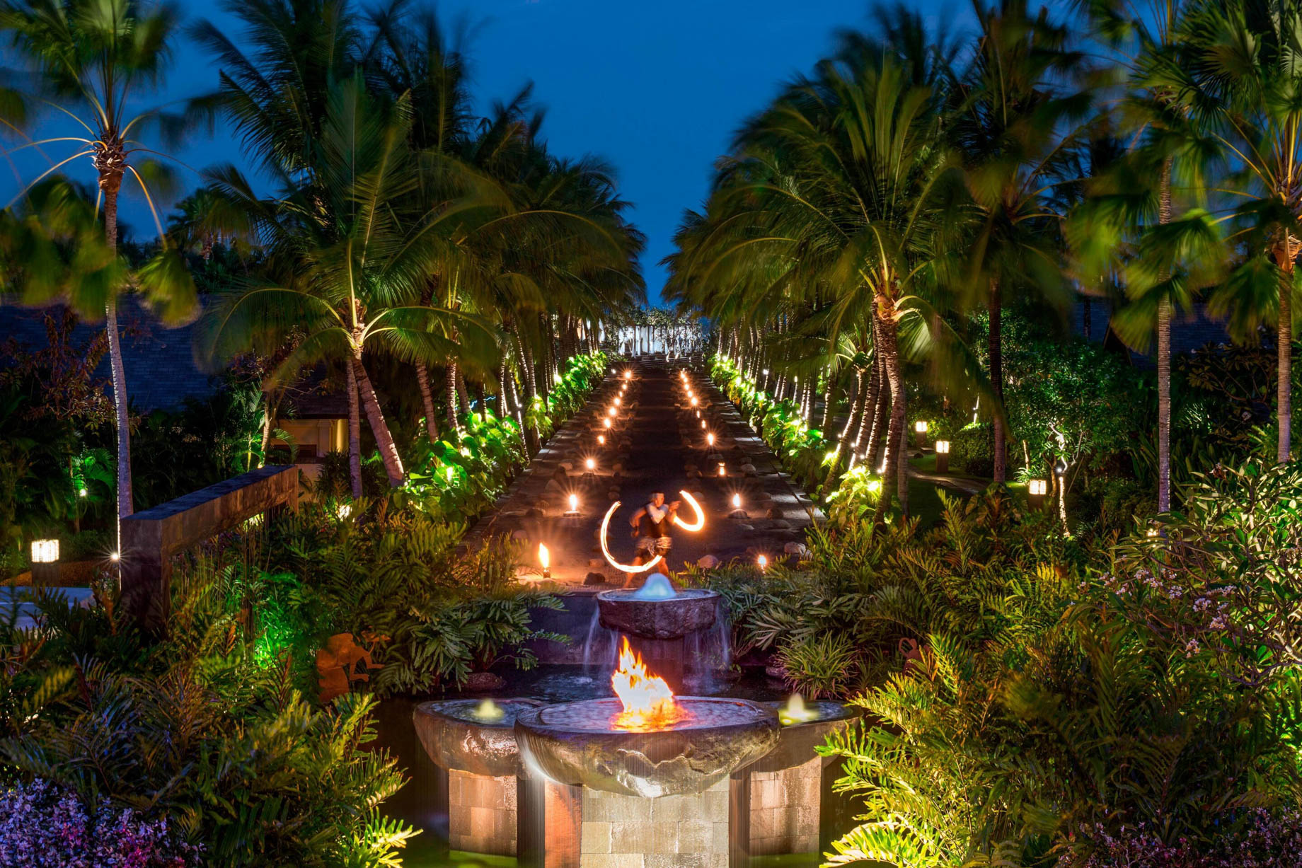 The St. Regis Bali Resort – Bali, Indonesia – Fire Dancer at Black Sand Pond