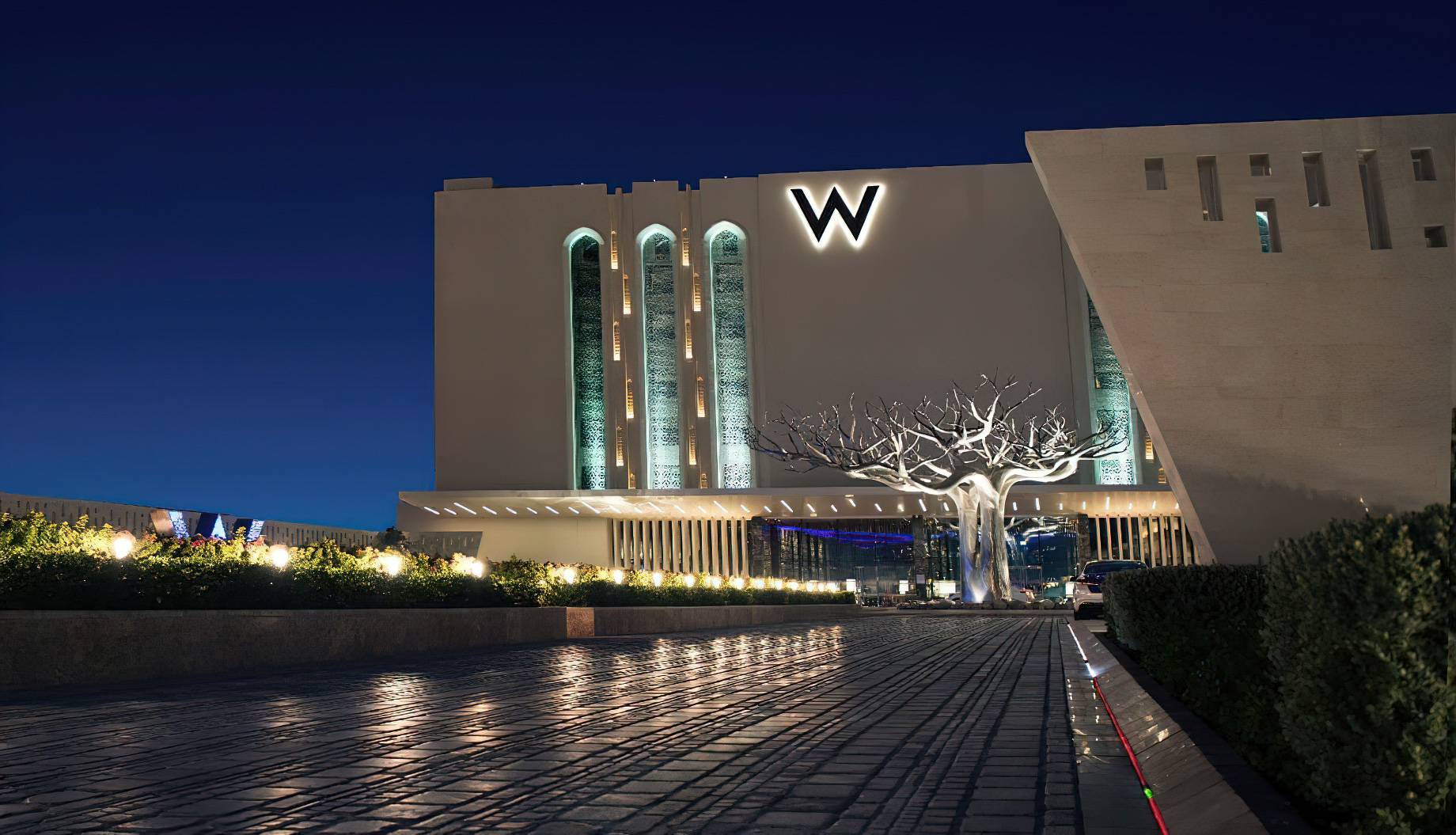 W Muscat Resort – Muscat, Oman – Front Entrance Night View