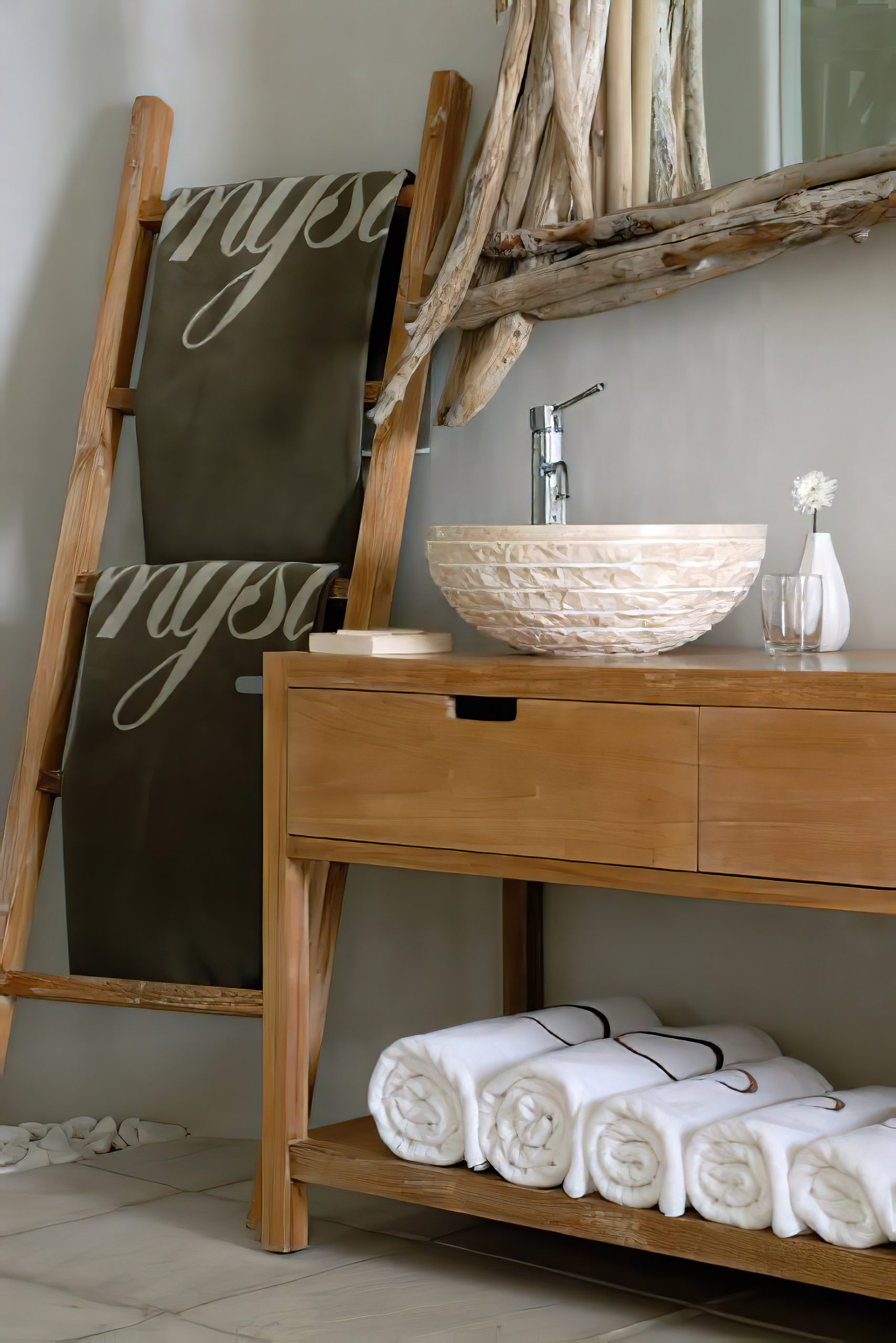 Mystique Hotel Santorini – Oia, Santorini Island, Greece - Bathroom Sink Decor