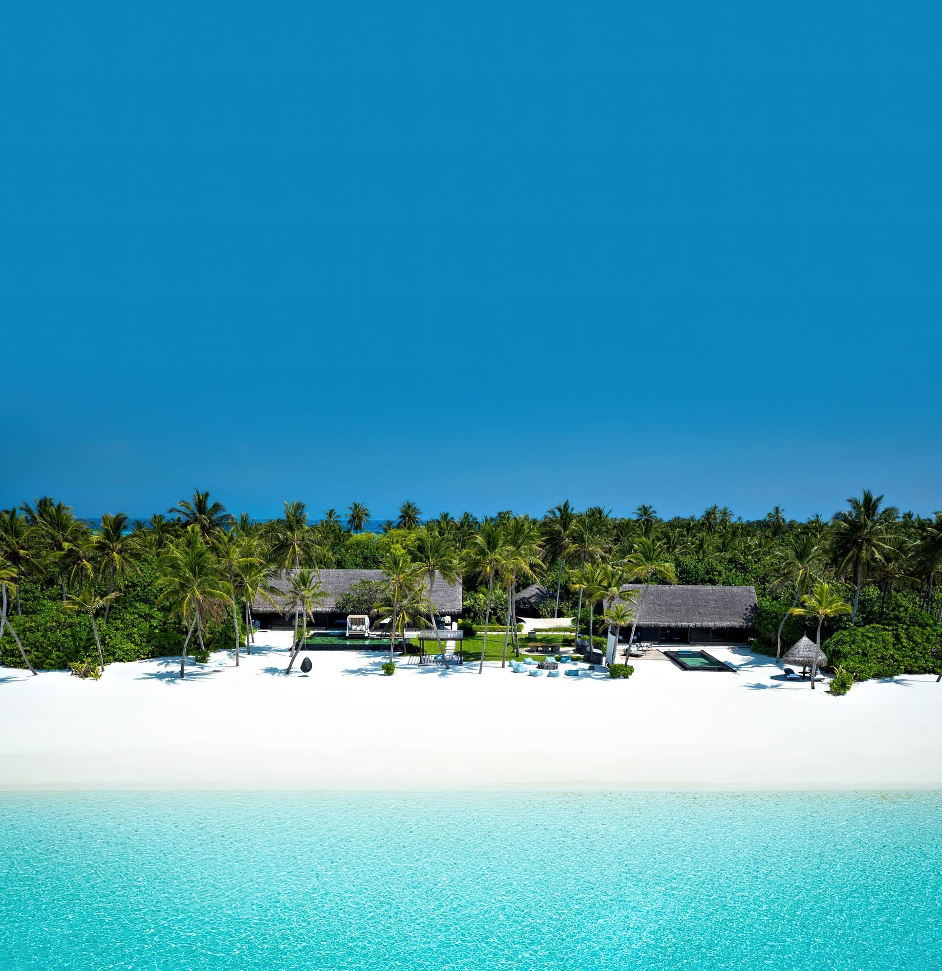 One&Only Reethi Rah Resort - North Male Atoll, Maldives - Grand Beach Villa Beachfront Aerial
