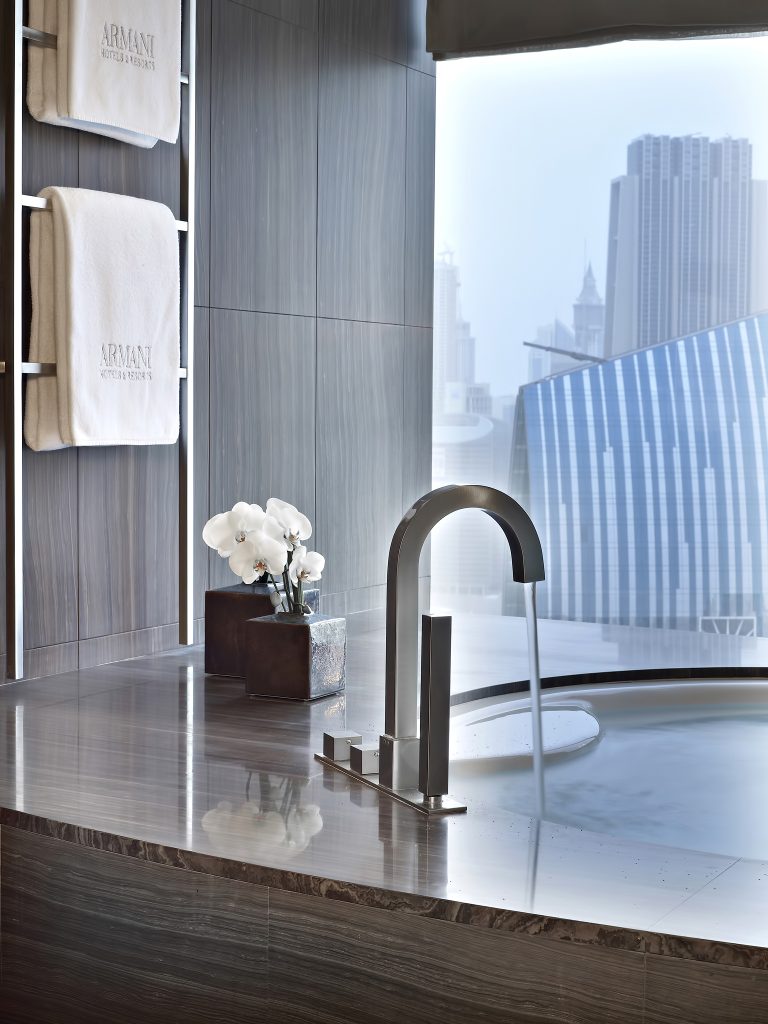 Armani Hotel Dubai Burj Khalifa, Dubai, UAE Armani Bathroom TRAVOH