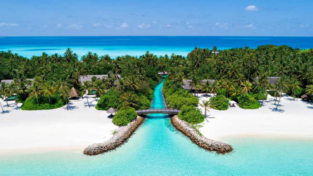 One&Only Reethi Rah Resort - North Male Atoll, Maldives - Private Island Canal Aerial