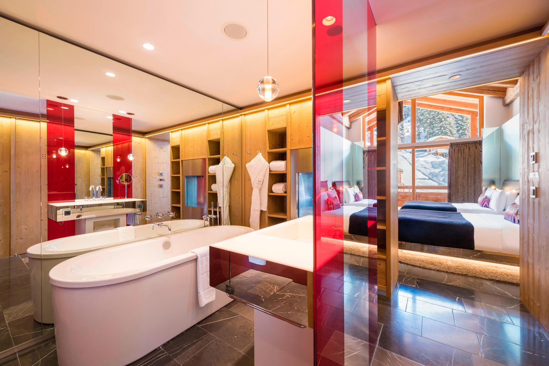 W Verbier Hotel – Verbier, Switzerland – Fabulous Twin Room Tub