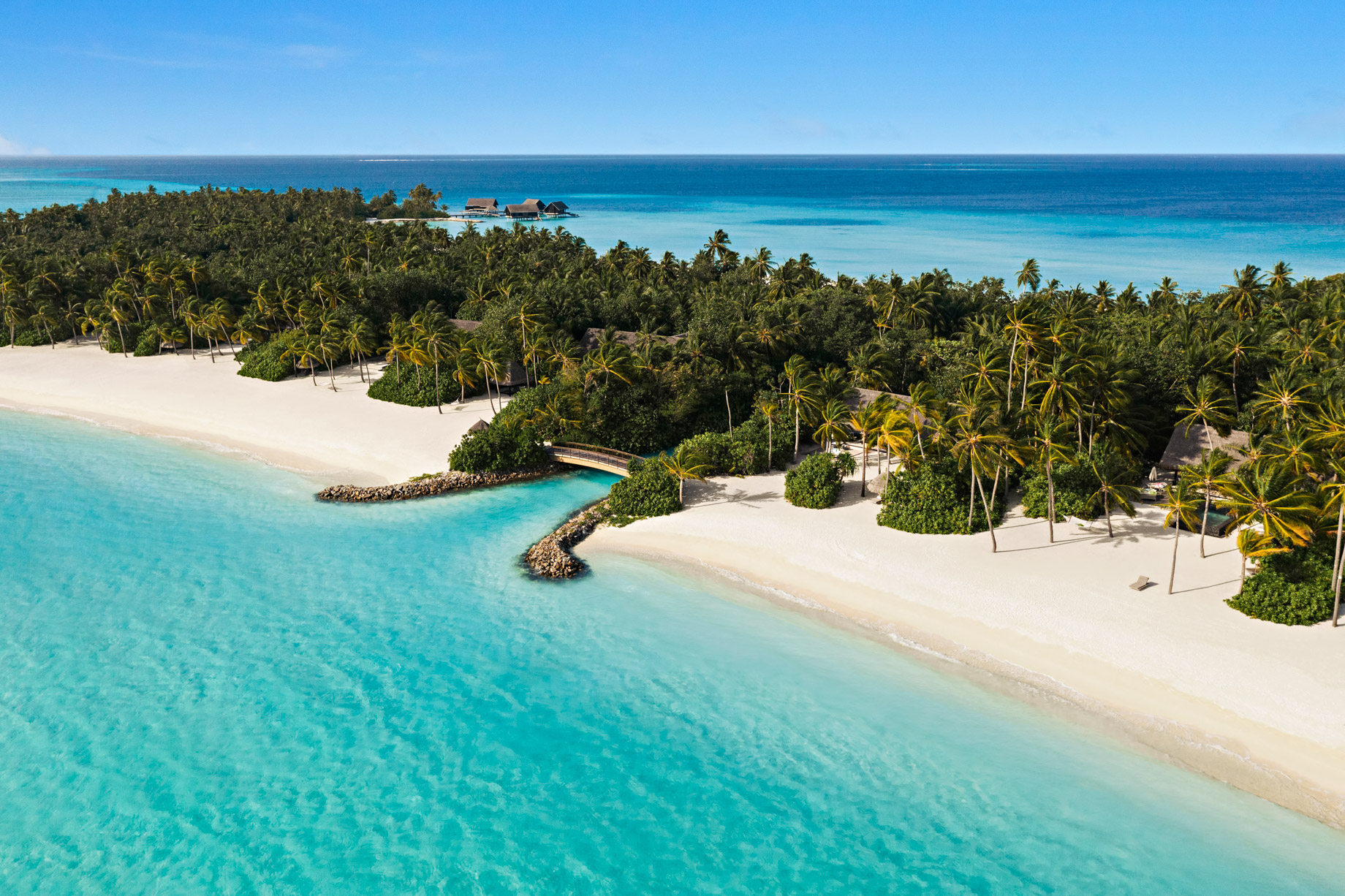 One&Only Reethi Rah Resort – North Male Atoll, Maldives – Private Island Canal Aerial