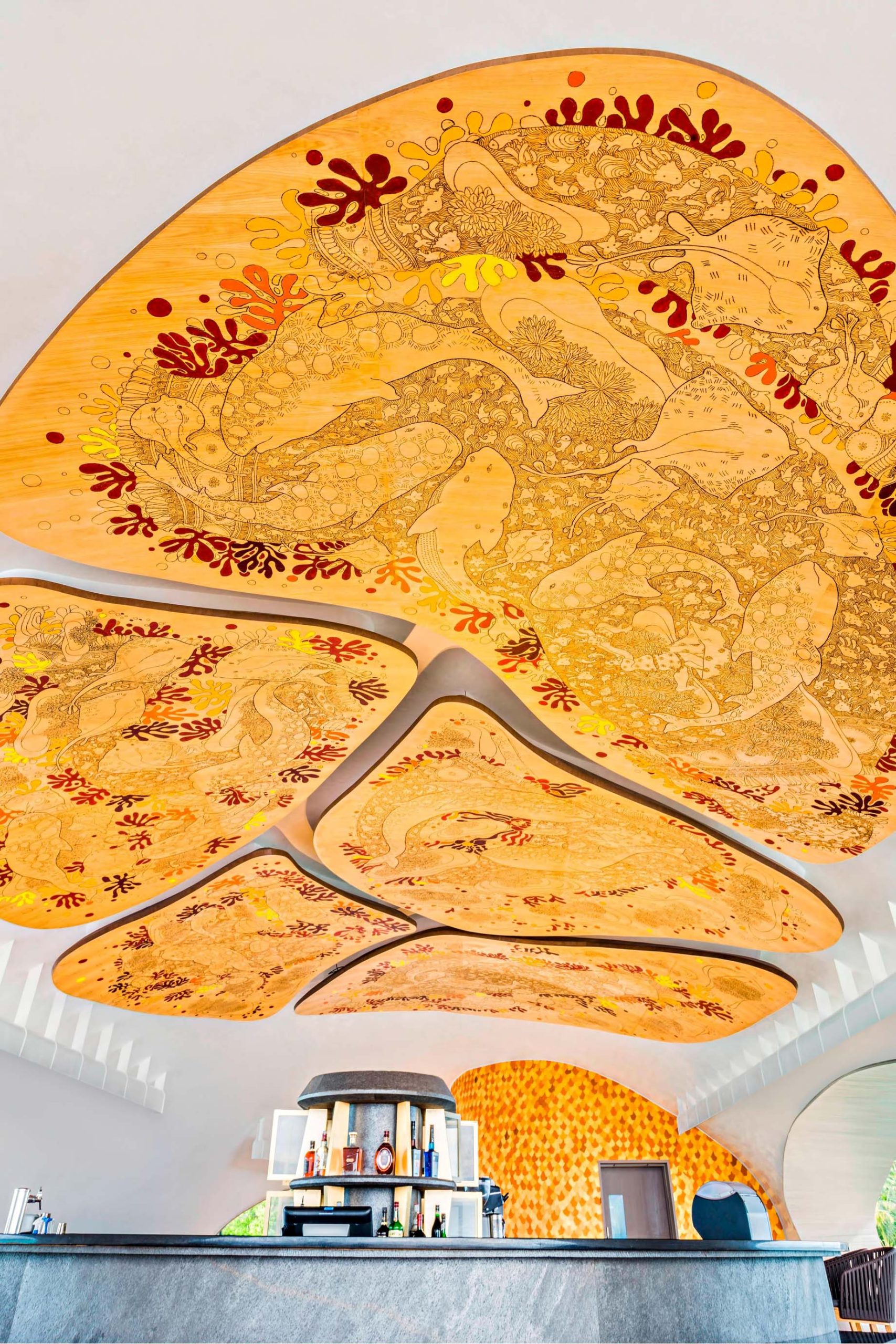 The St. Regis Maldives Vommuli Resort - Dhaalu Atoll, Maldives - The Whale Bar Mural