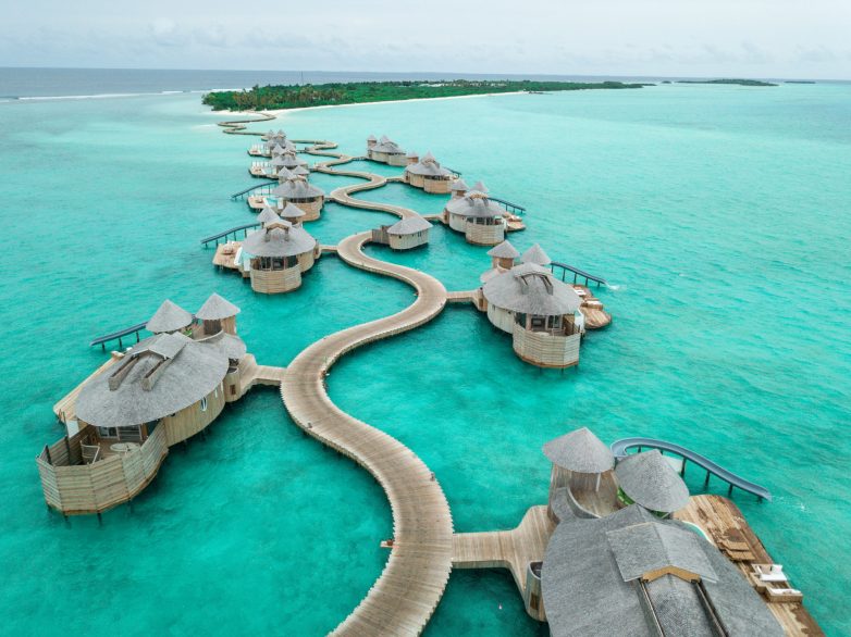 Soneva Jani Resort - Noonu Atoll, Medhufaru, Maldives - Overwater Villa Jetty Aerial