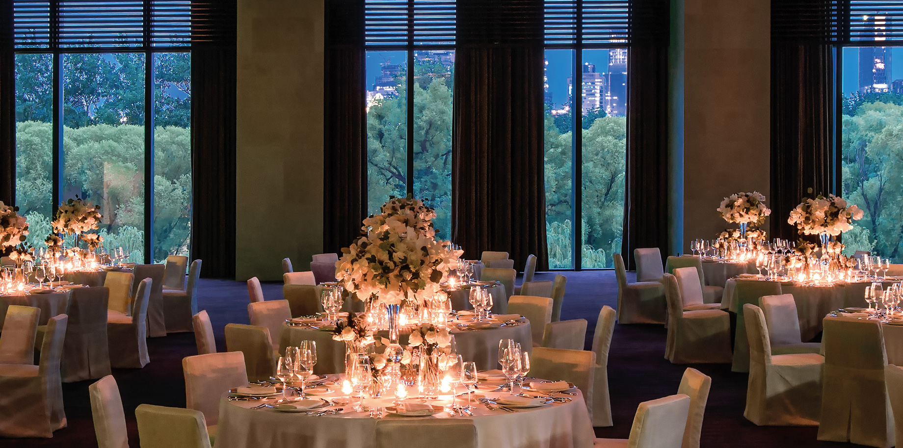 Bvlgari Hotel Beijing - Beijing, China - Ballroom Tables Night
