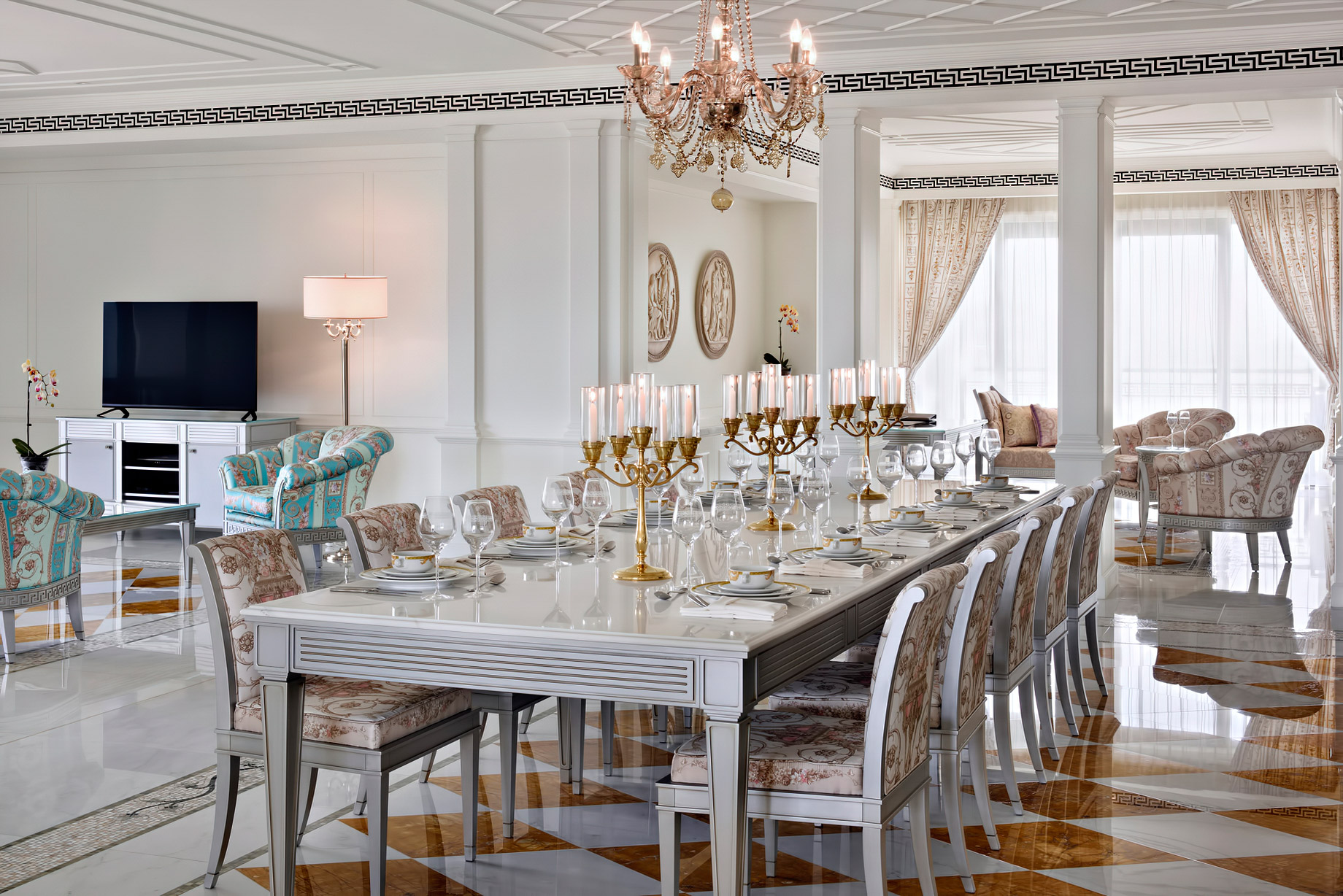 Palazzo Versace Dubai Hotel - Jaddaf Waterfront, Dubai, UAE - Versace Residence Dining Area