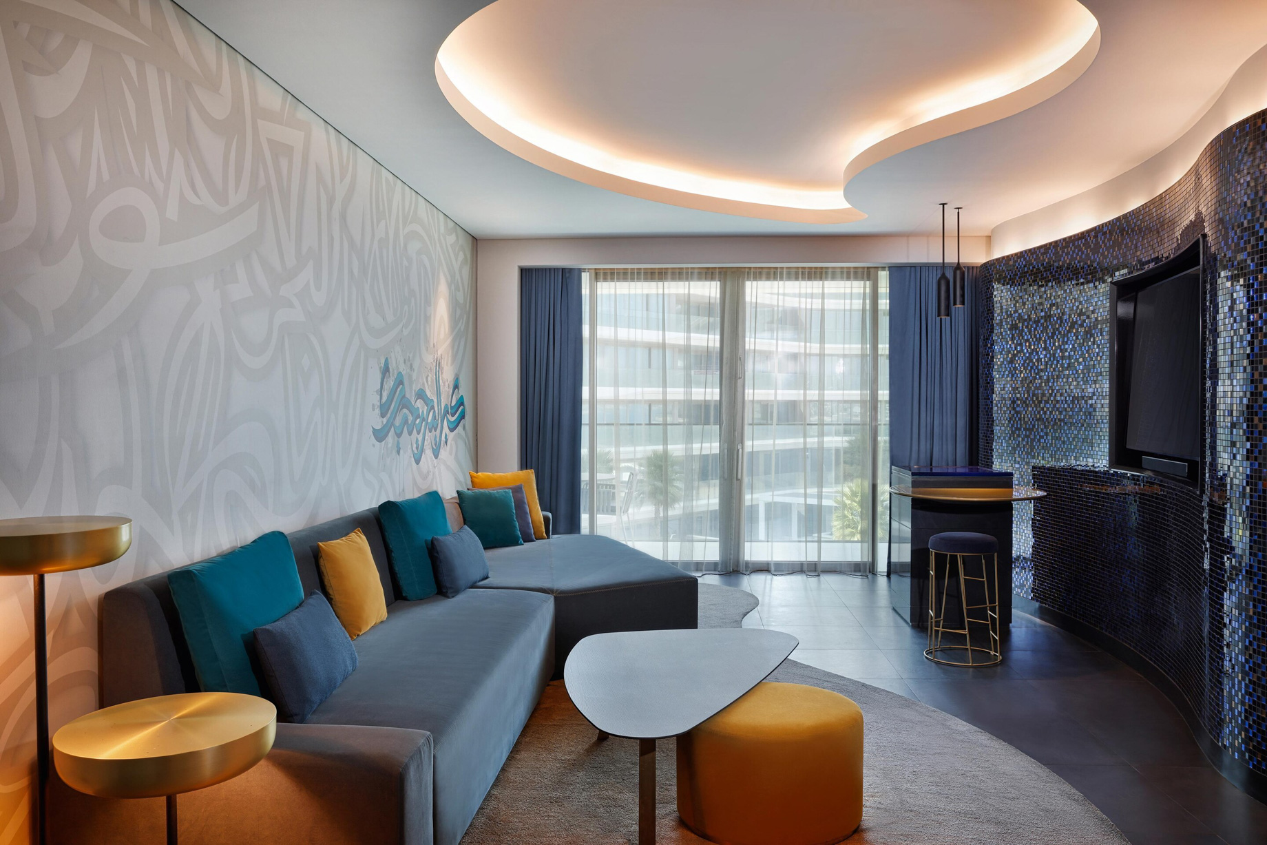 W Dubai The Palm Resort – Dubai, UAE – W Suite Living Room