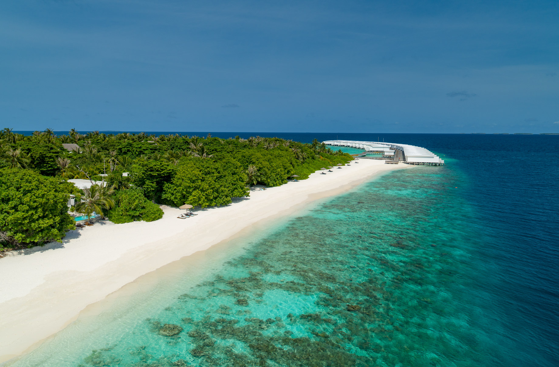 Amilla Fushi Resort and Residences – Baa Atoll, Maldives – White Sand Beach Aerial