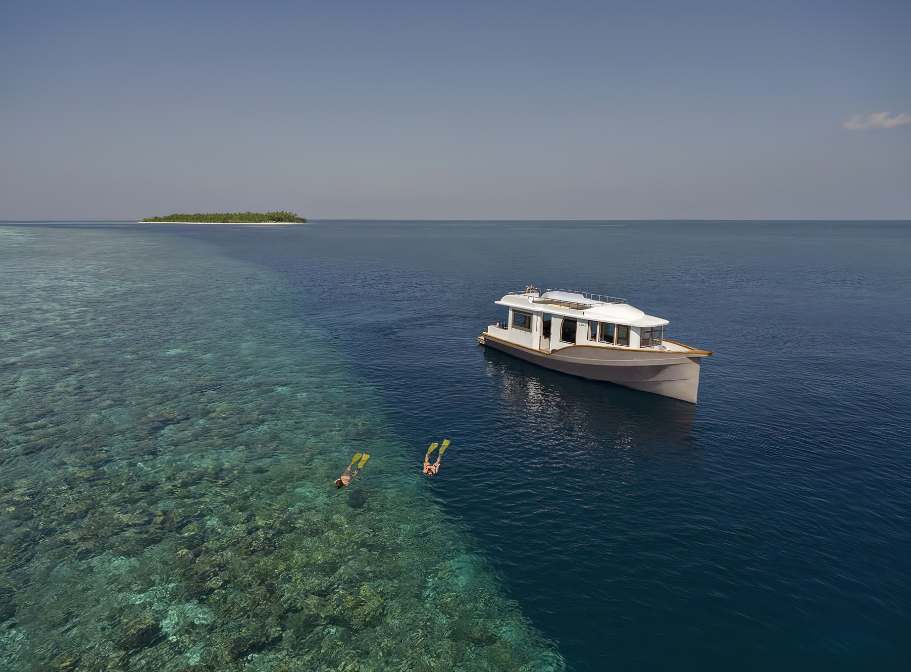 Cheval Blanc Randheli Resort – Noonu Atoll, Maldives – Snorkeling Aerial