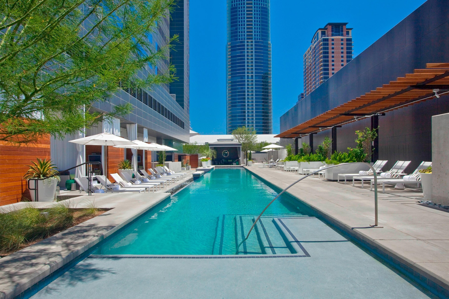 W Austin Hotel – Austin, TX, USA – Pool and Cabanas View