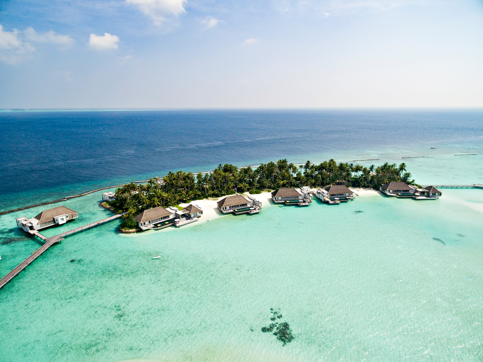 Cheval Blanc Randheli Resort - Noonu Atoll, Maldives - Overwater Villas Aerial