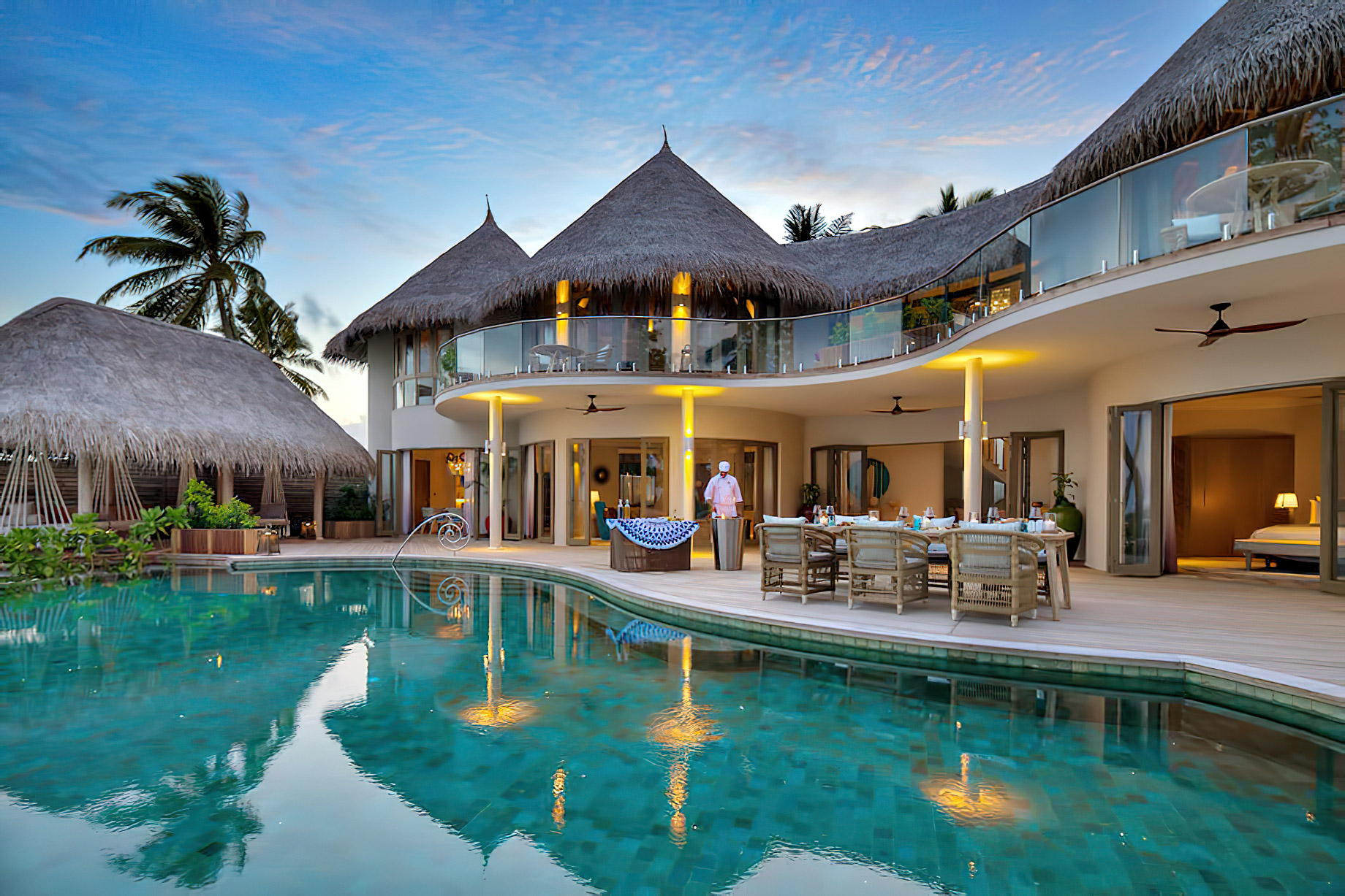 The Nautilus Maldives Resort – Thiladhoo Island, Maldives – Oceanfront Mansion Pool Deck Dining