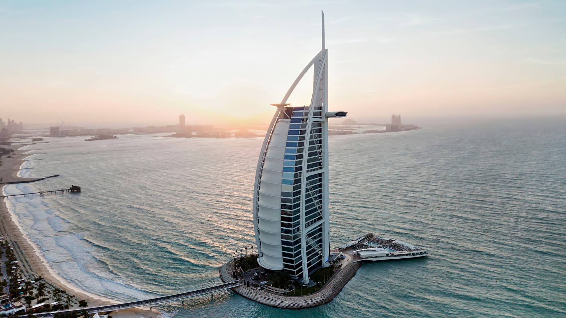 Burj Al Arab Jumeirah Hotel – Dubai, UAE – Tower at Dusk
