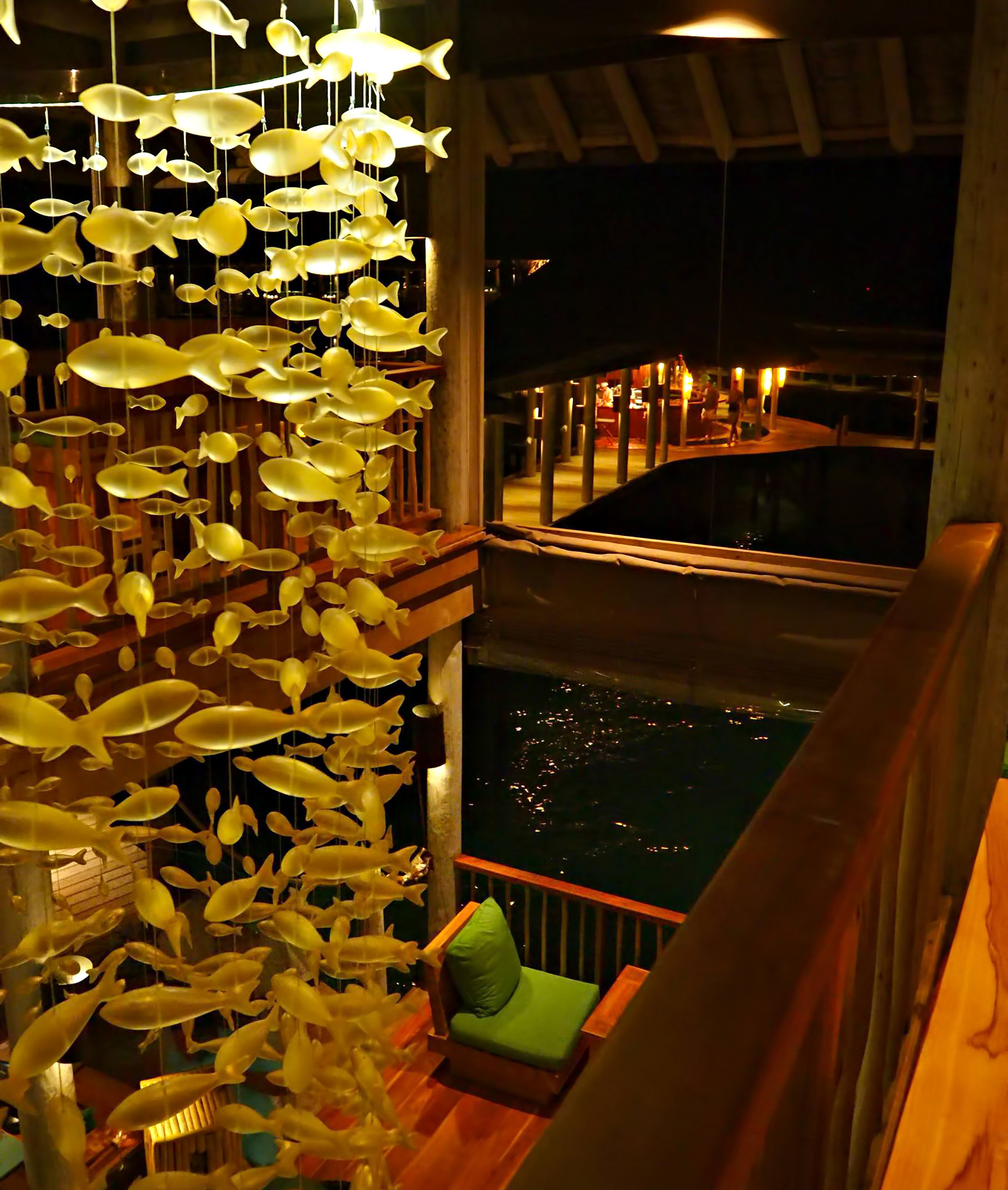 Six Senses Laamu Resort - Laamu Atoll, Maldives - Overwater Chill Bar Night Vibe