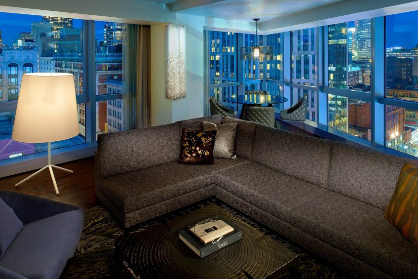 W Boston Hotel - Boston, MA, USA - WOW Suite Living Area
