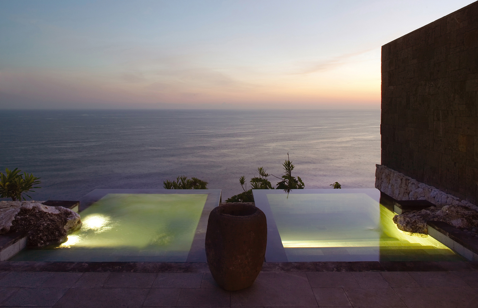 Bvlgari Resort Bali - Uluwatu, Bali, Indonesia - Hot and Cold Ocean View Cliffside Plunge Pools Sunset