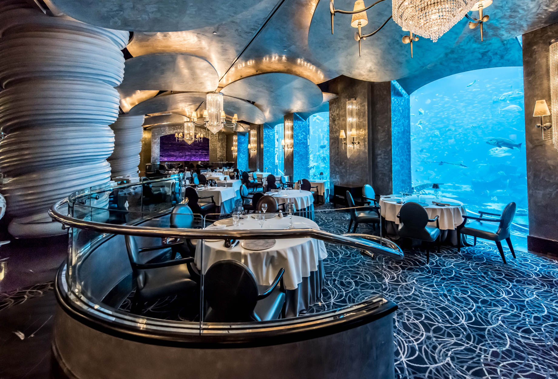 Atlantis The Palm Resort – Crescent Rd, Dubai, UAE – Ossiano Restaurant Underwater Aquarium View