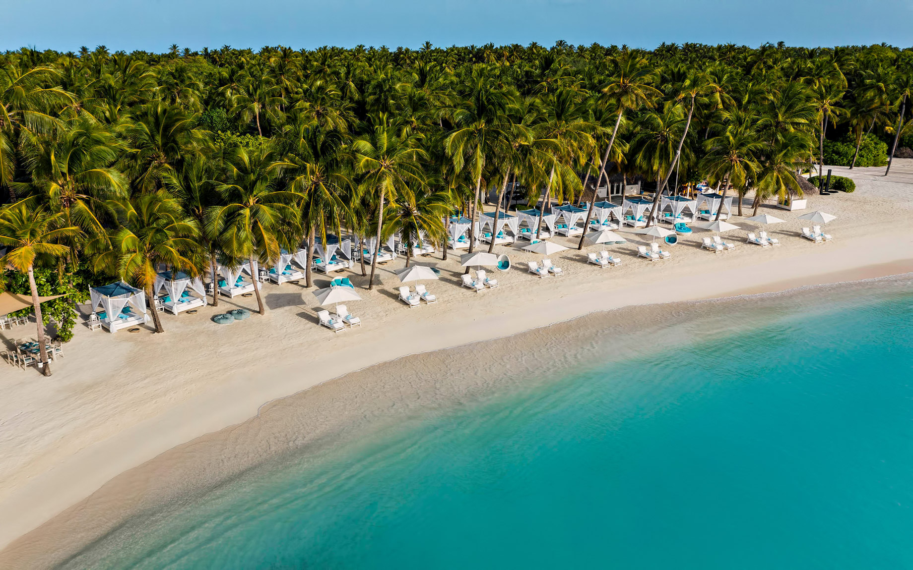 One&Only Reethi Rah Resort - North Male Atoll, Maldives - Beach Club Oceanfront Aerial
