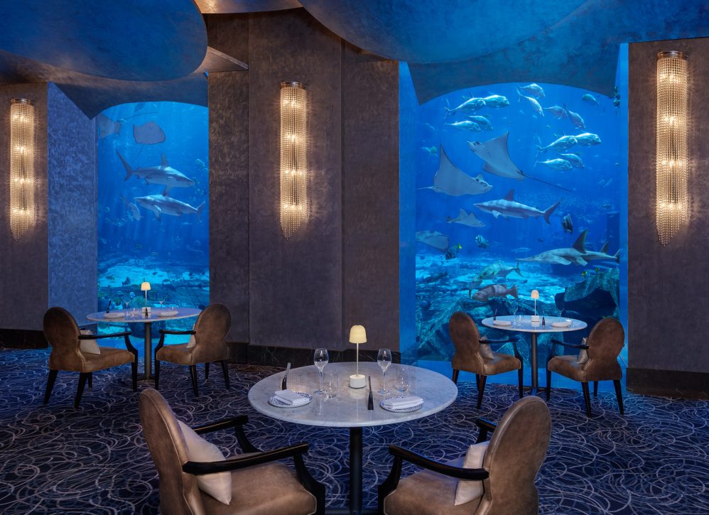 Atlantis The Palm Resort - Crescent Rd, Dubai, UAE - Ossiano Restaurant Underwater Aquarium View