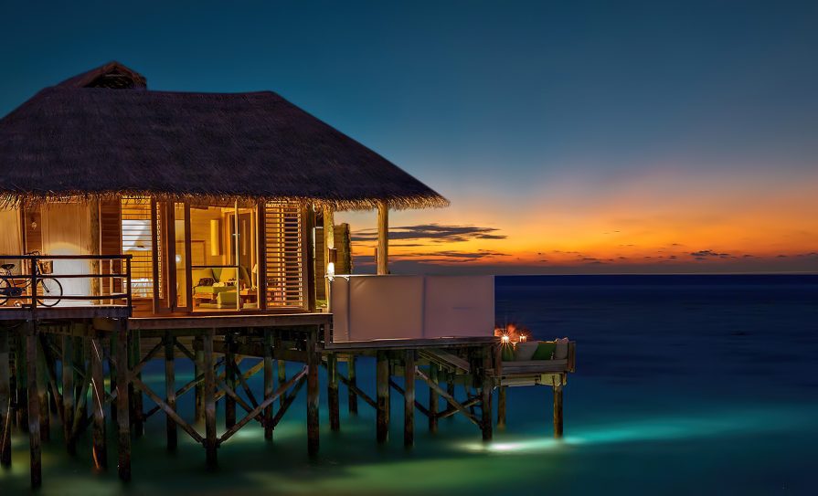 Six Senses Laamu Resort - Laamu Atoll, Maldives - Overwater Villa Evening View