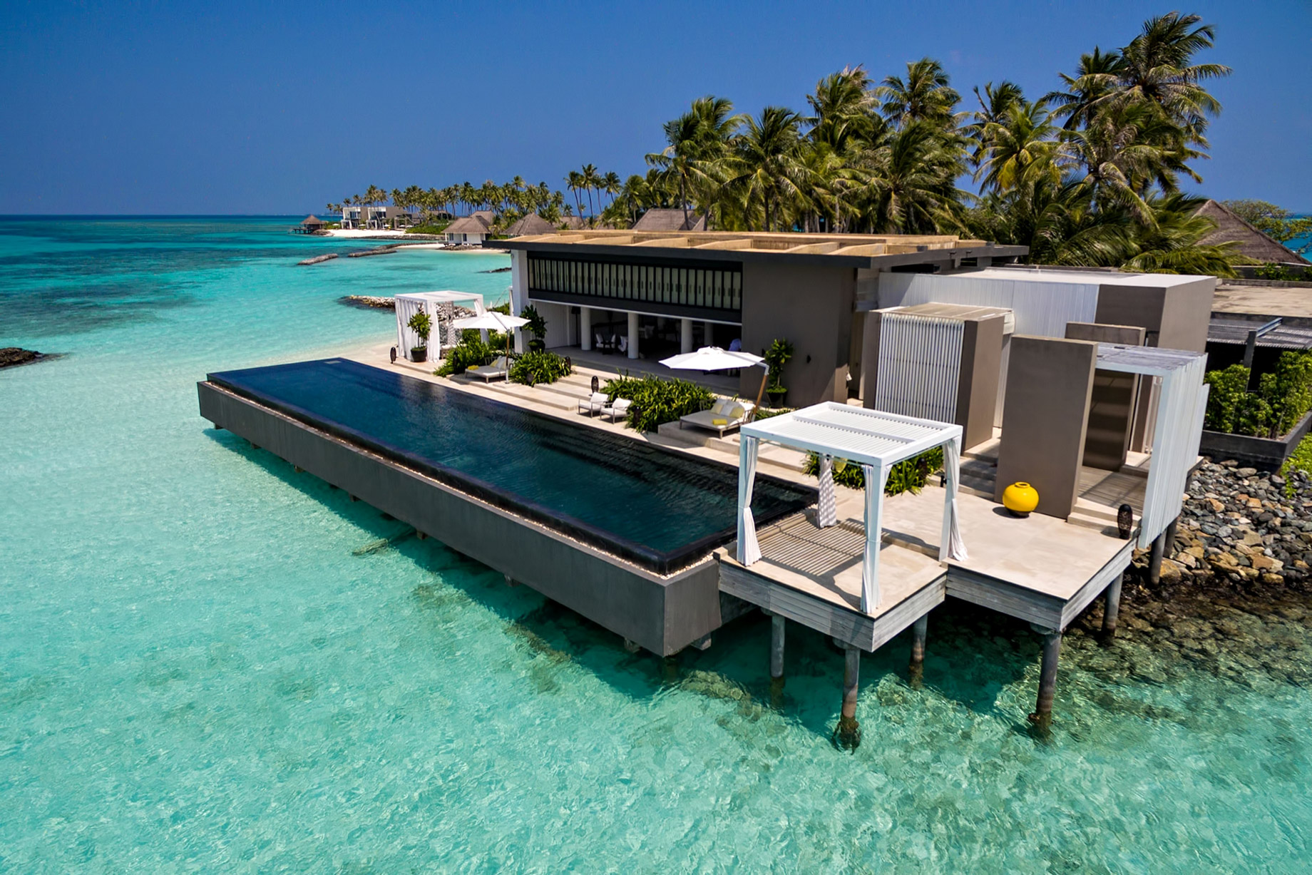 Cheval Blanc Randheli Resort – Noonu Atoll, Maldives – Overwater Villa Aerial