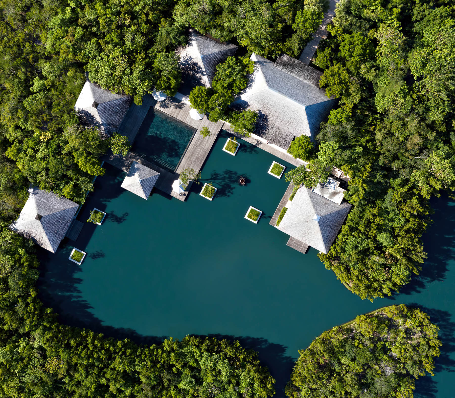 Amanyara Resort – Providenciales, Turks and Caicos Islands – Overhead Relecting Pond View