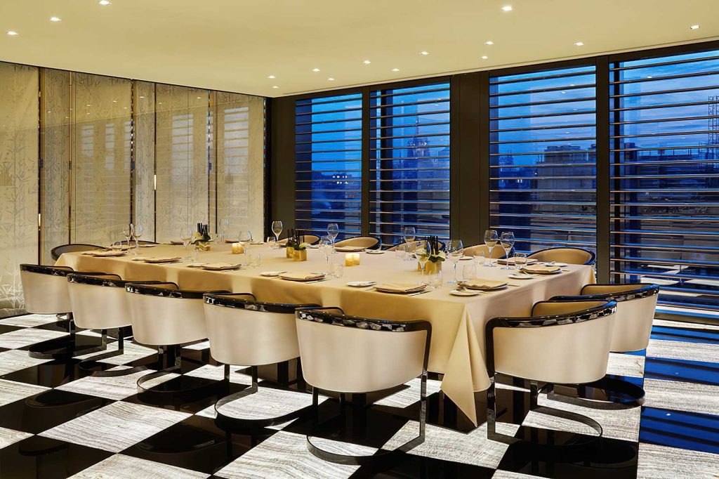 110 - Armani Hotel Milano - Milan, Italy - Armani Restaurant Table Seating Evening