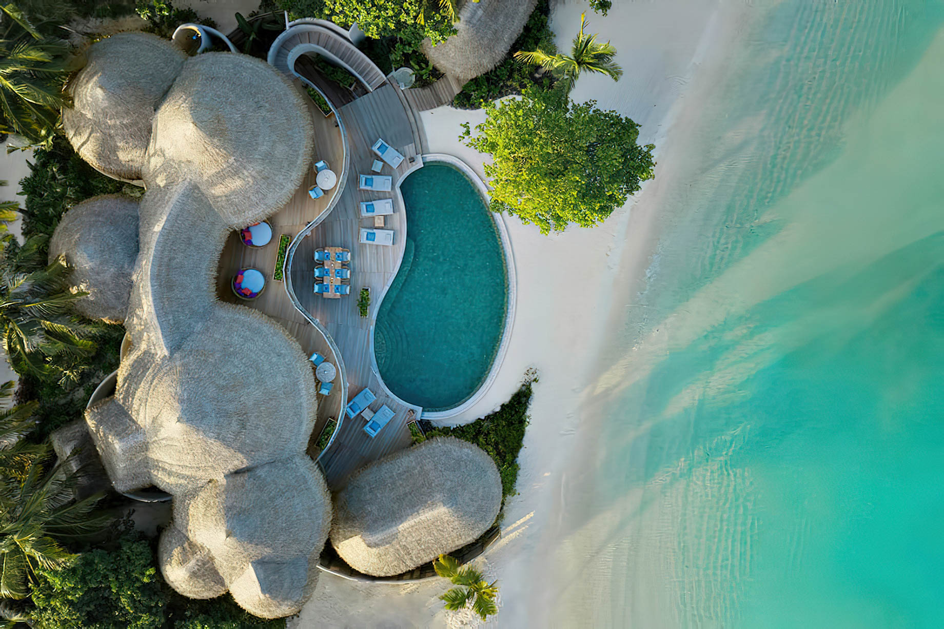 The Nautilus Maldives Resort – Thiladhoo Island, Maldives – Private Oceanfront Mansion Aerial