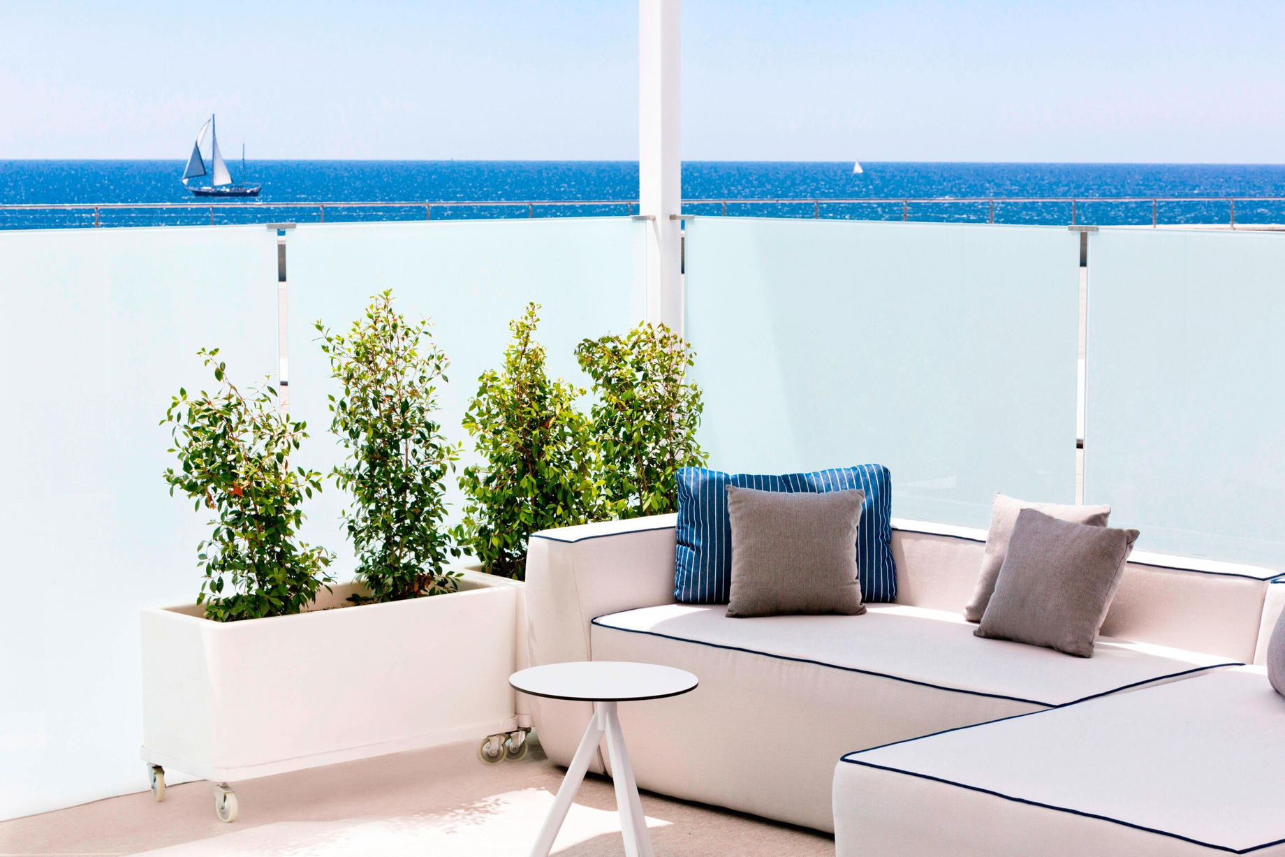 W Barcelona Hotel – Barcelona, Spain – BREEZE Terrace Seating Sea Views