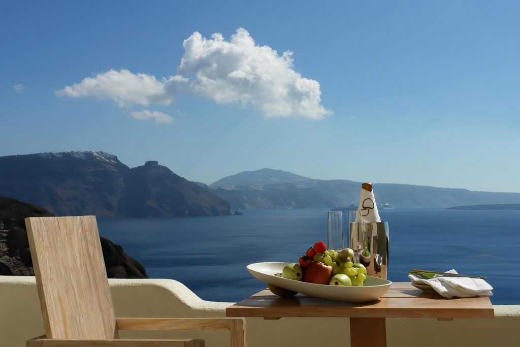 Mystique Hotel Santorini – Oia, Santorini Island, Greece - Clifftop Ocean View Dining