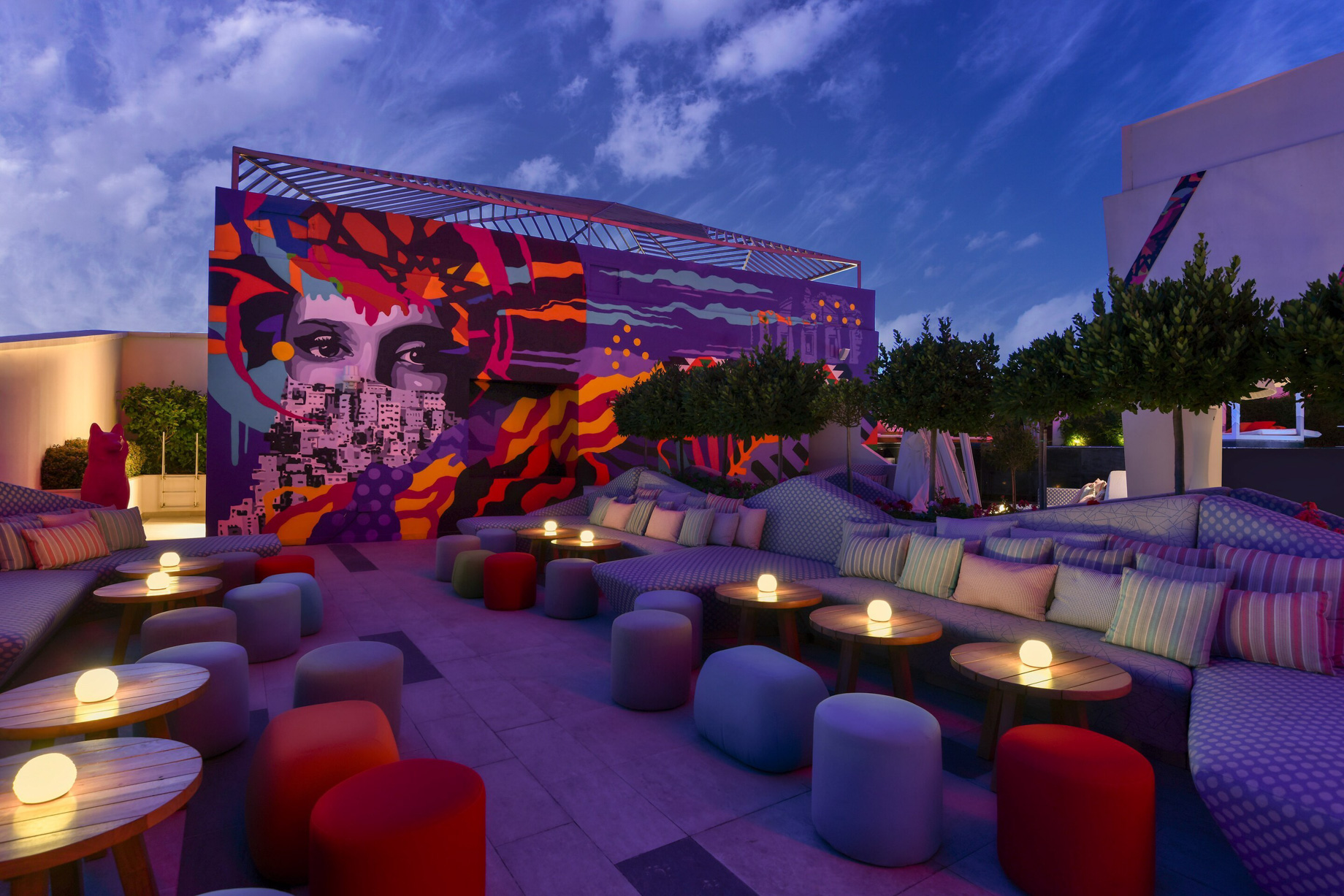 W Amman Hotel – Amman, Jordan – WET Deck Lounge Night