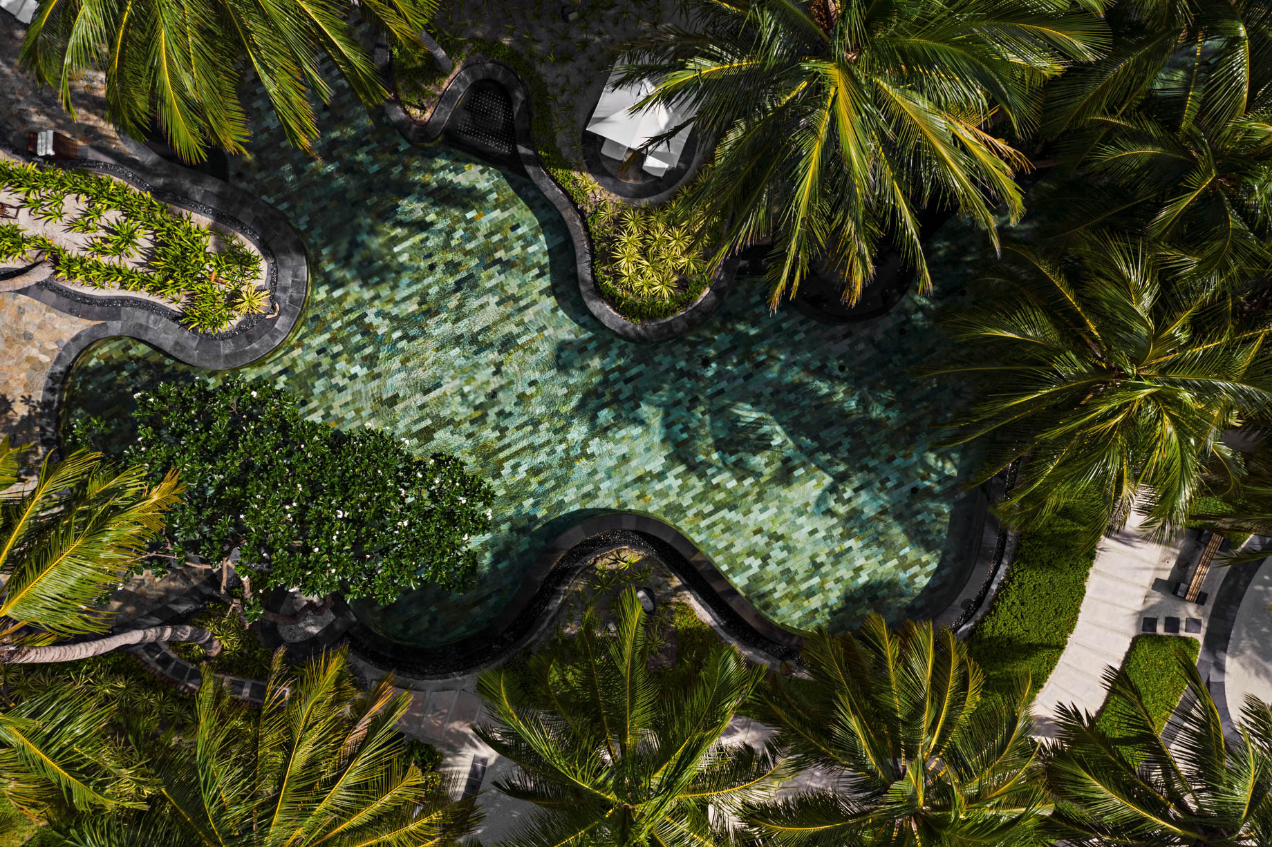 One&Only Reethi Rah Resort – North Male Atoll, Maldives – Beach Club Oceanfront Pool Overhead