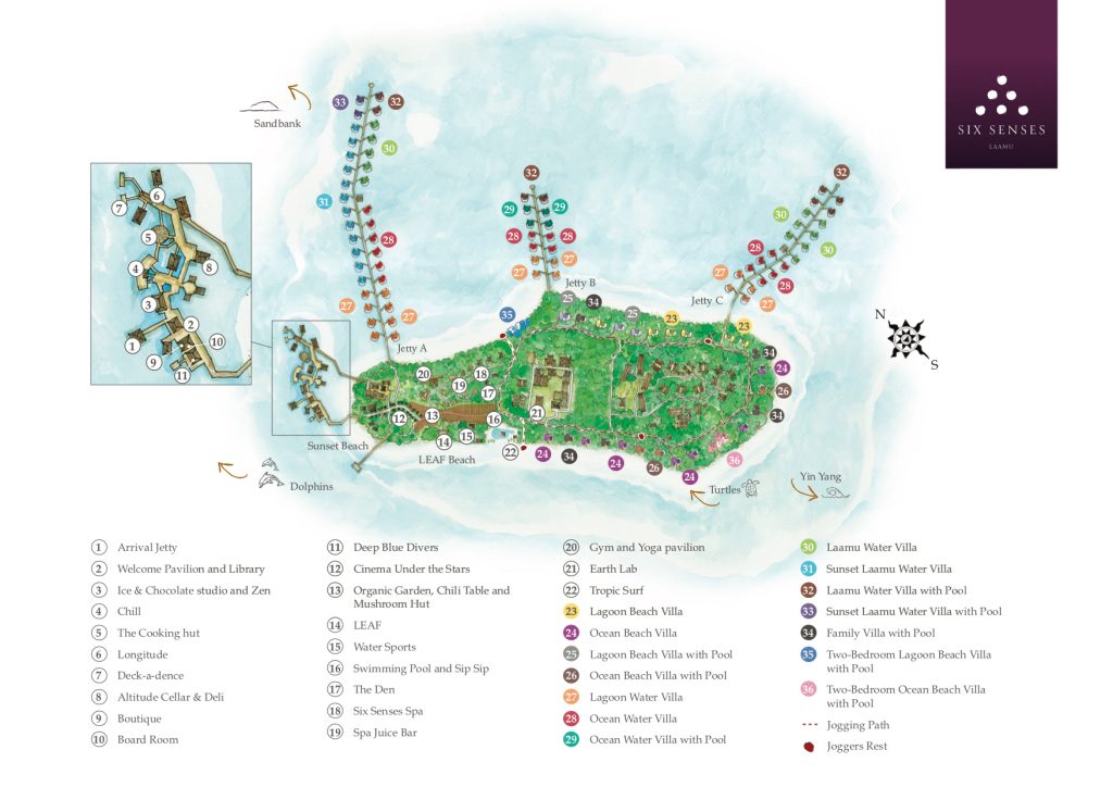 Six Senses Laamu Resort - Laamu Atoll, Maldives - Map