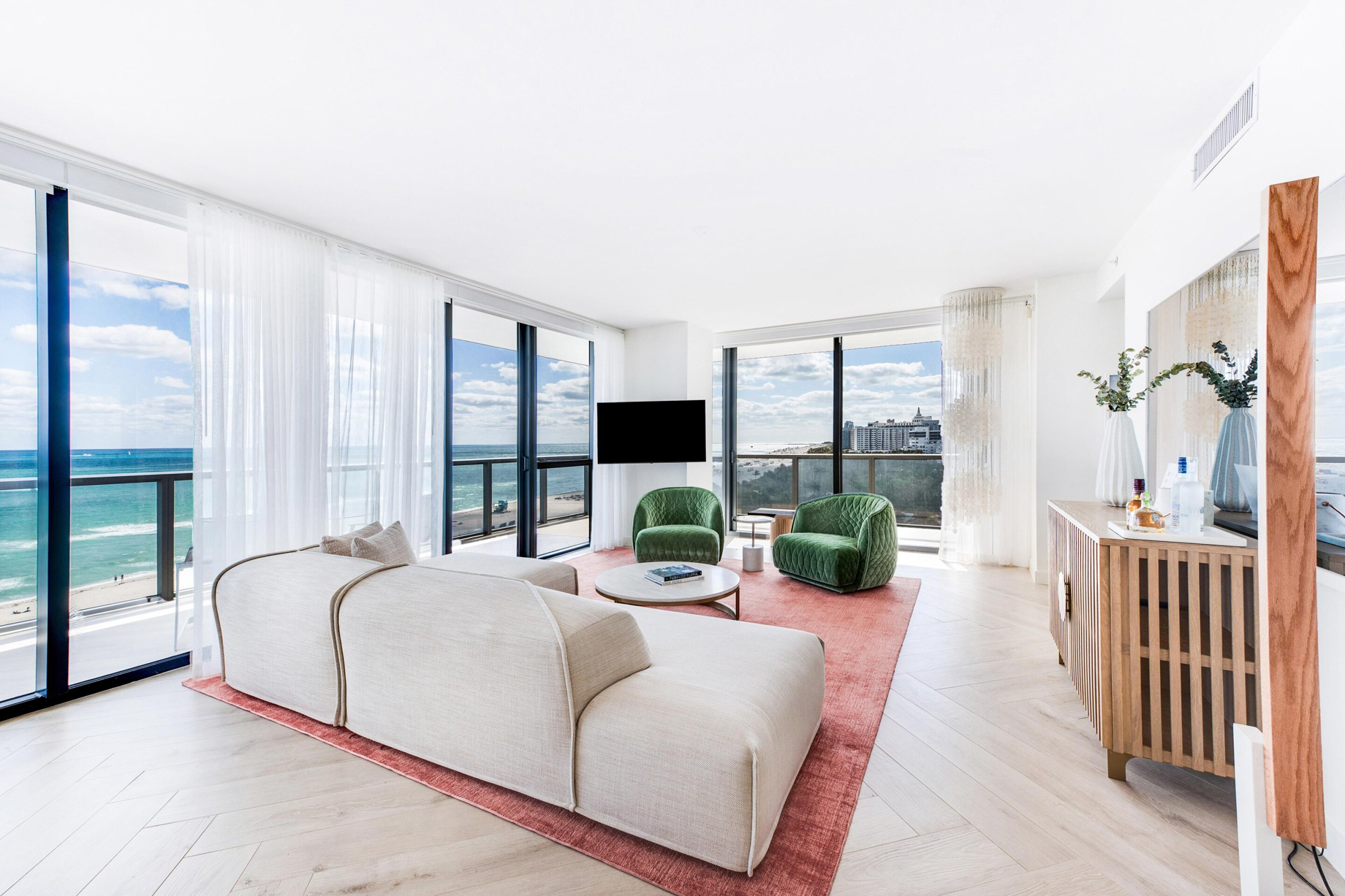 W South Beach Hotel - Miami Beach, FL, USA - WOW Oceanfront Two Bedroom Suite Living Area