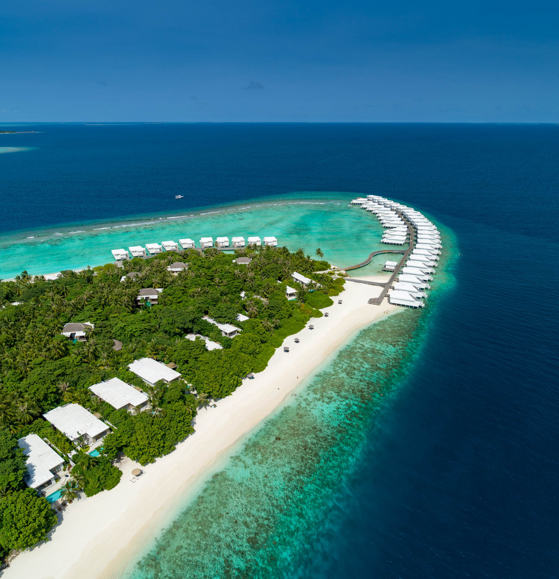 Amilla Fushi Resort and Residences – Baa Atoll, Maldives – Beach Resicences and Overwater Villas Aerial