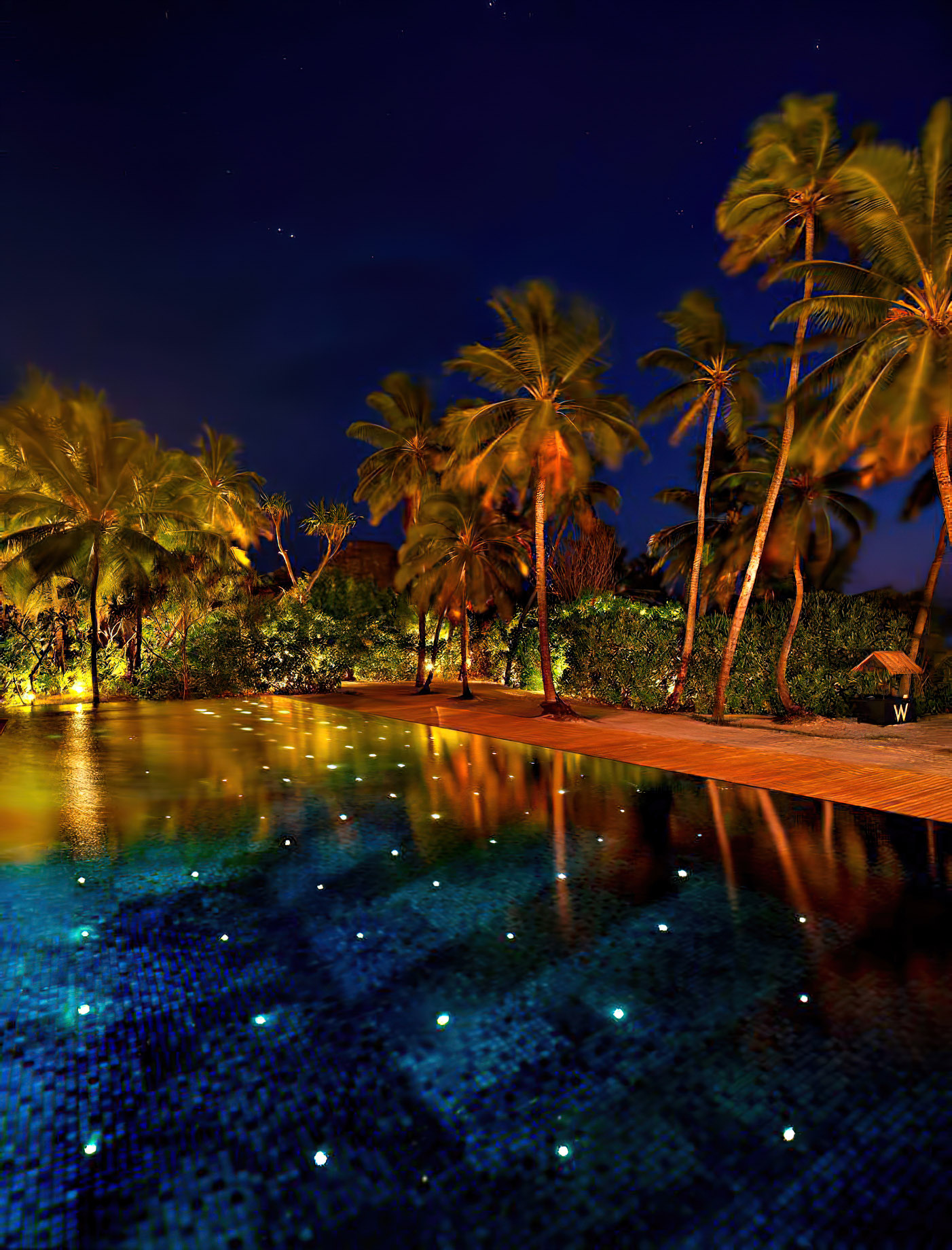 117 – W Maldives Resort – Fesdu Island, Maldives – Resort Pool Night