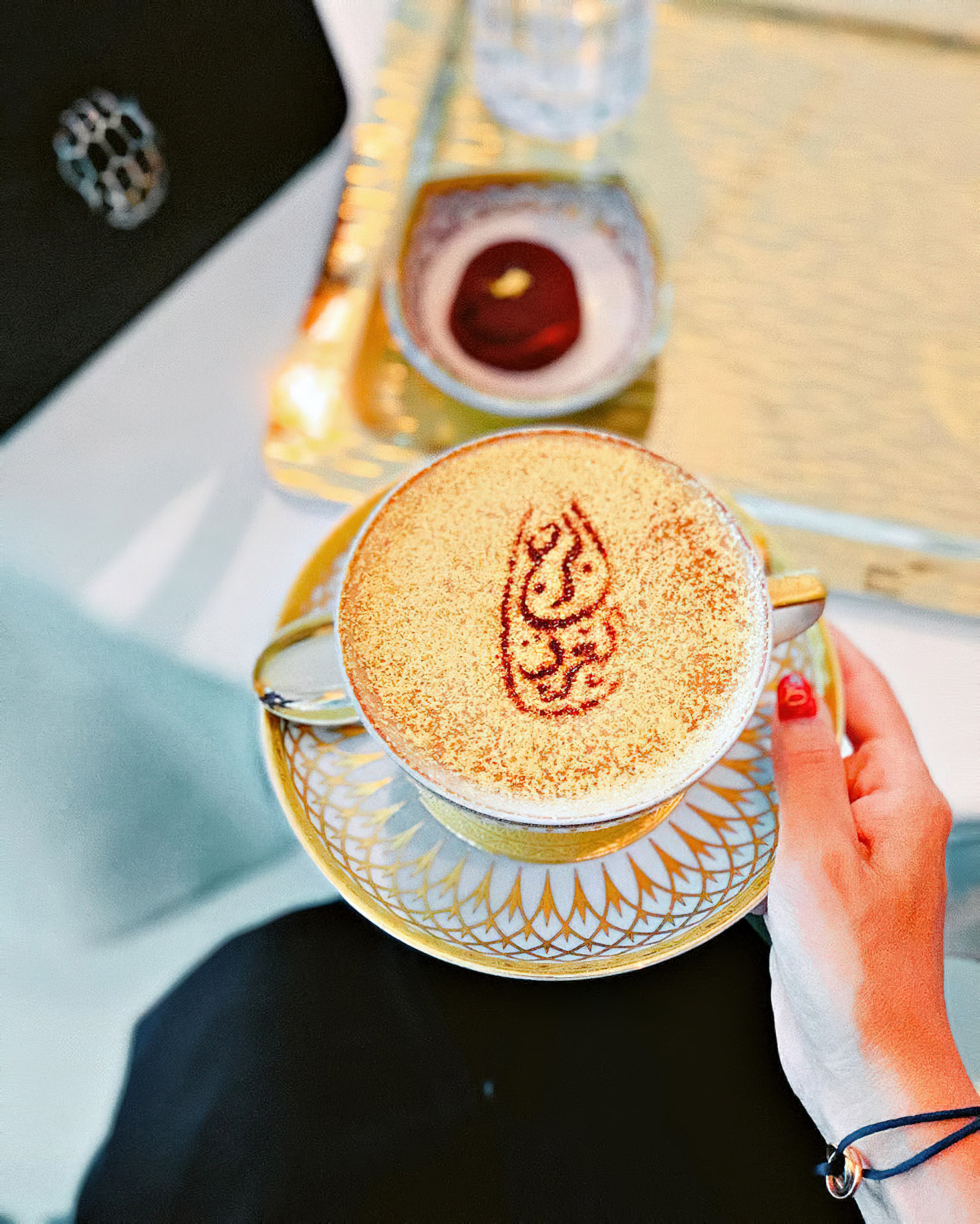 Burj Al Arab Jumeirah Hotel – Dubai, UAE – Sahn Eddar Lounge 24 Carat Gold Cappuccino