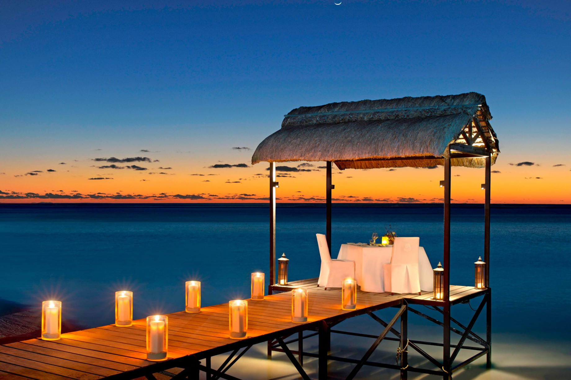 JW Marriott Mauritius Resort – Mauritius – Private Dining on the Jetty at Night